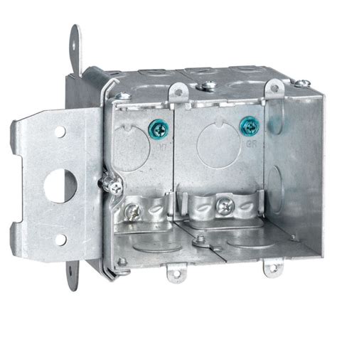 2 gang metal junction box|two gang outlet box.